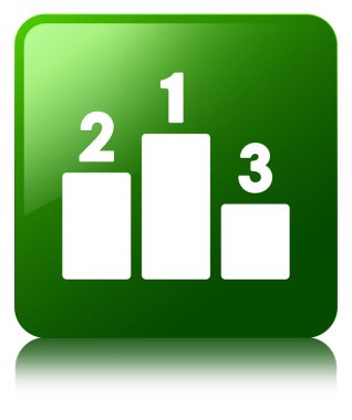 Podyum simgesi yeşil kare düğme