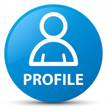 Profil (üye simgesi) camgöbeği mavi yuvarlak düğmesi