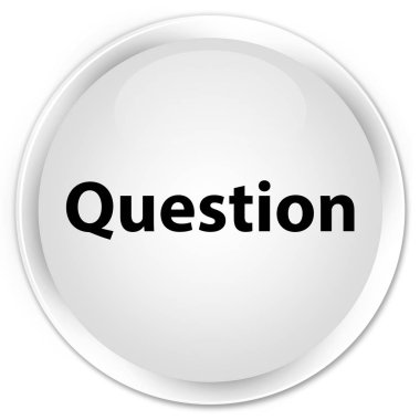 Soru premium beyaz yuvarlak düğmesi