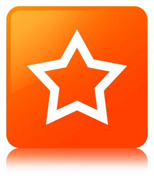 Yıldız simgesi turuncu kare düğme