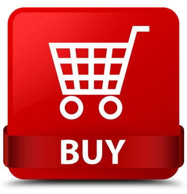 Kırmızı kare düğmesini kırmızı kurdele orta satın