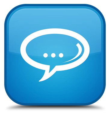 Sohbet simgesi özel camgöbeği mavi kare düğme