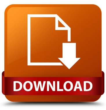 (Belge simgesi) kahverengi kare düğme kırmızı kurdele middl indir