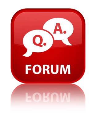 Forum (soru cevap balonu simgesinin) özel kırmızı kare düğme
