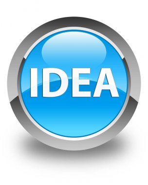 Fikir parlak mavi mavi yuvarlak düğmesi