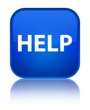 Özel mavi kare düğme yardım