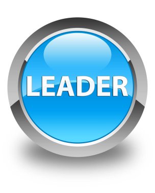 Lider parlak mavi mavi yuvarlak düğmesi
