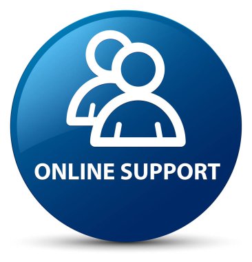 Çevrimiçi destek (grup simgesi) mavi yuvarlak düğmesi