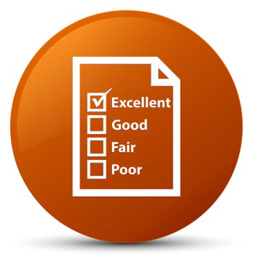 Soru formu simgesi kahverengi yuvarlak düğmesi