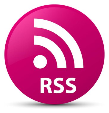 RSS pembe düğme yuvarlak