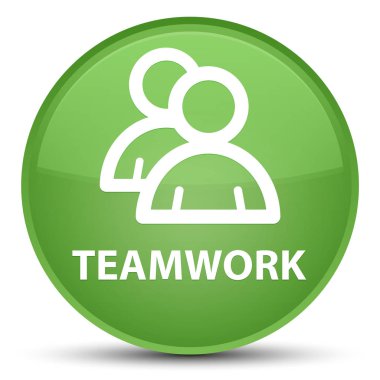 Ekip çalışması (grup simgesi) özel yumuşak yeşil yuvarlak düğmesi