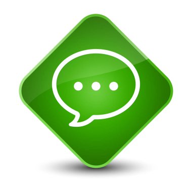 Konuşma balonu kutsal kişilerin resmi zarif yeşil elmas düğme