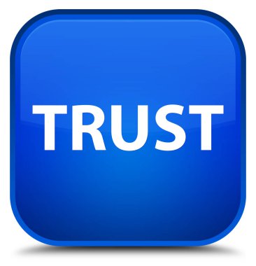 Özel mavi kare düğme güven