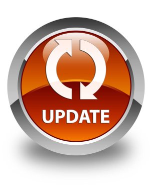 Güncelleştirme parlak kahverengi yuvarlak düğme