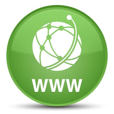 Www (küresel ağ simgesini) özel yumuşak yeşil yuvarlak düğmesi