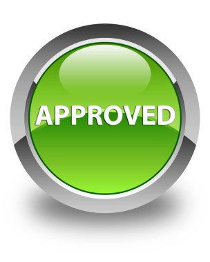 Parlak yeşil yuvarlak düğme onaylı