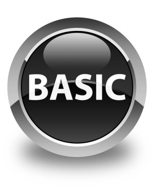 Temel parlak siyah yuvarlak düğme