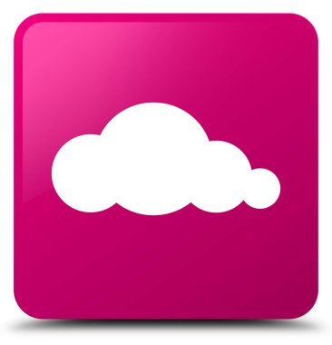 Bulut simgesi pembe kare düğme