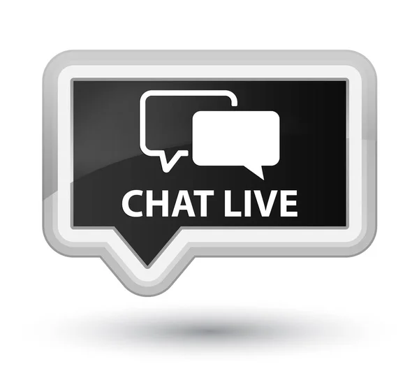 Chat ao vivo botão banner preto primo — Fotografia de Stock