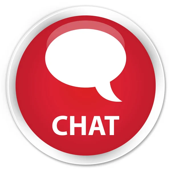 Chat premium botão redondo vermelho — Fotografia de Stock