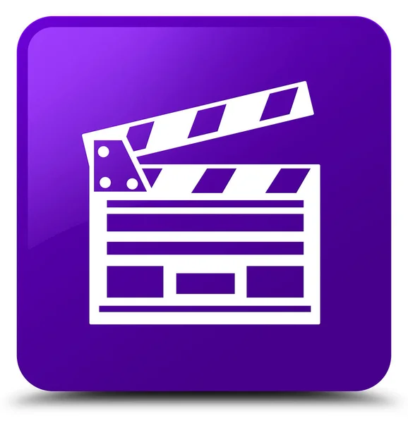 Cinema clip icon purple square button — Stock Photo, Image