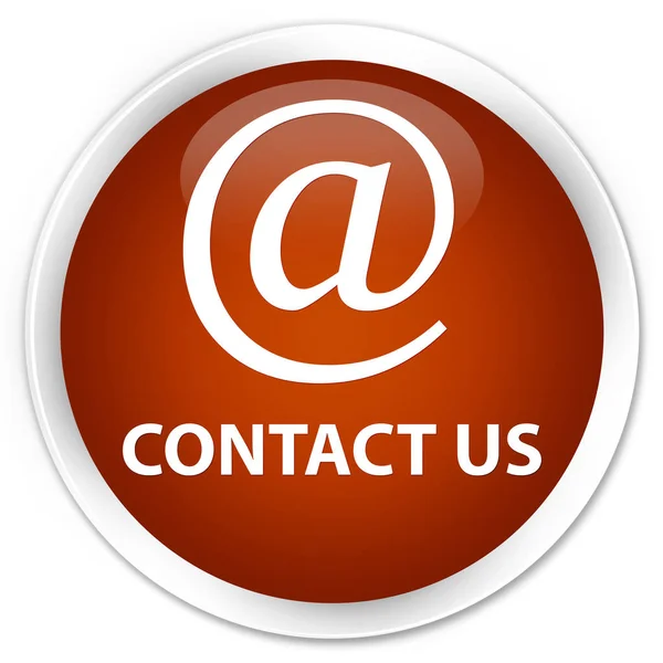 Contacte-nos (ícone de endereço de e-mail) botão redondo marrom premium — Fotografia de Stock