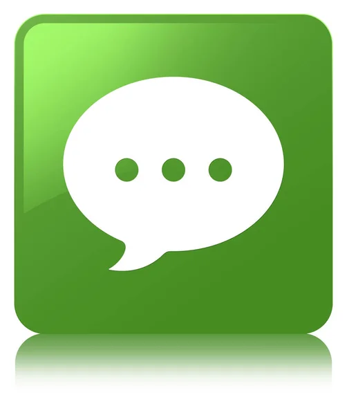Conversation icon soft green square button — Stock Photo, Image