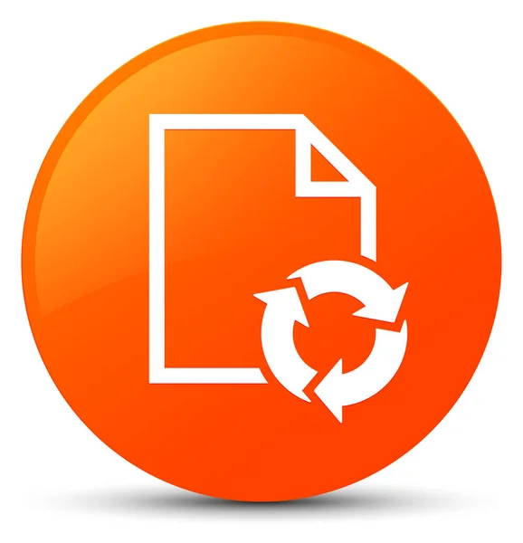 문서 프로세스 아이콘 버튼 라운드 오렌지 — 스톡 사진