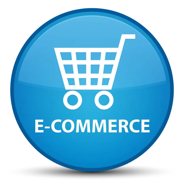 E-commerce ciano especial botão redondo azul — Fotografia de Stock