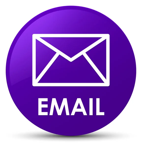 电子邮件紫色圆形按钮 — 图库照片