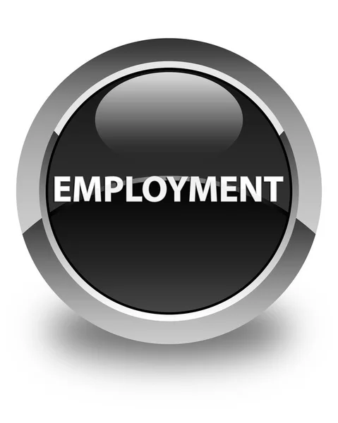 Sysselsättning glansigt svart rund knapp — Stockfoto