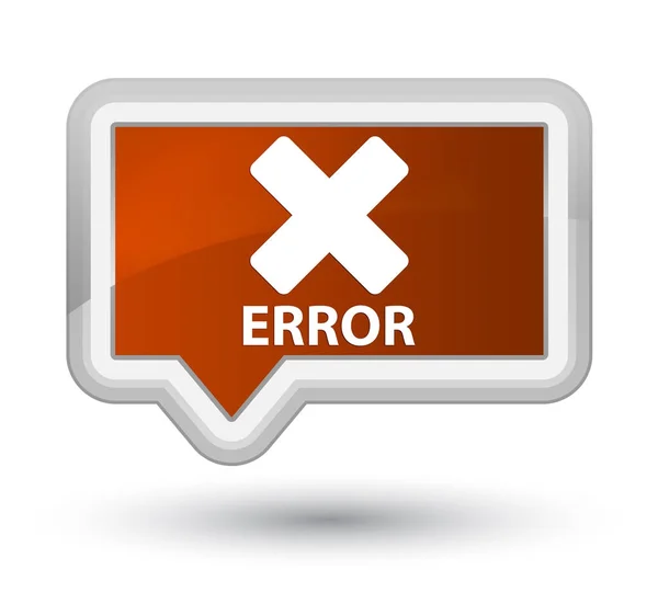 Erro (cancelar ícone) botão de banner marrom principal — Fotografia de Stock