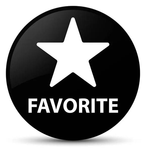 Favorito (ícone estrela) botão redondo preto — Fotografia de Stock