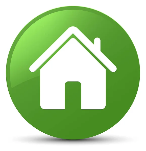 Головна піктограма м'яка зелена кругла кнопка — стокове фото
