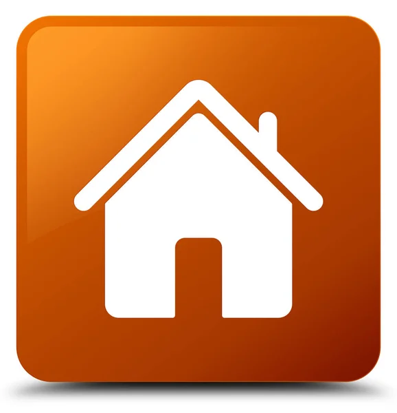 Home icon brown square button — Stock Photo, Image