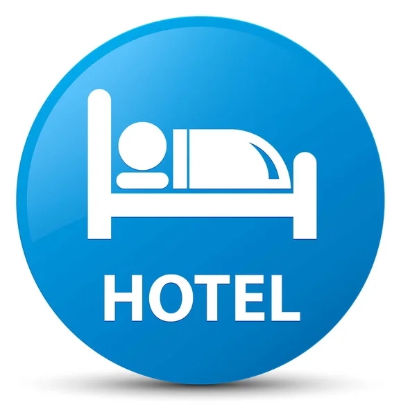 Hotel cyan bleu bouton rond — Photo