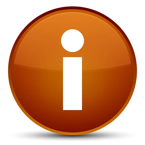 Icono de información especial marrón botón redondo —  Fotos de Stock