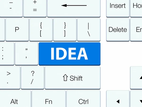 Idea blue keyboard button — Stock Photo, Image