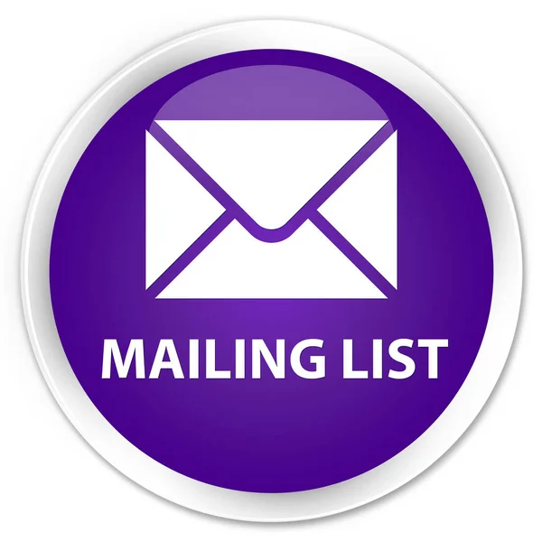 Lista de correo premium púrpura botón redondo — Foto de Stock
