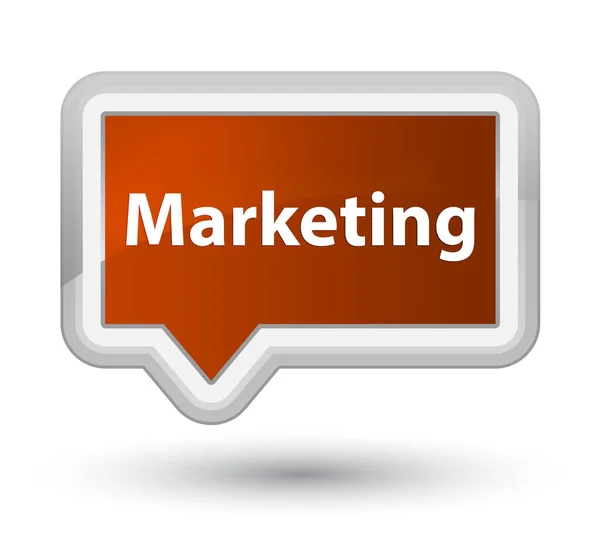 Botão de banner marrom principal de marketing — Fotografia de Stock