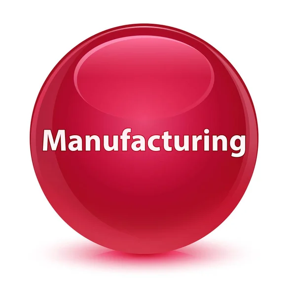 Manufacturing glassy pink round button — Stock Photo, Image