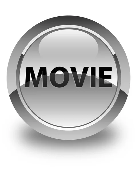 Movie glossy white round button — Stock Photo, Image