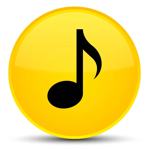Icona musicale speciale pulsante rotondo giallo — Foto Stock