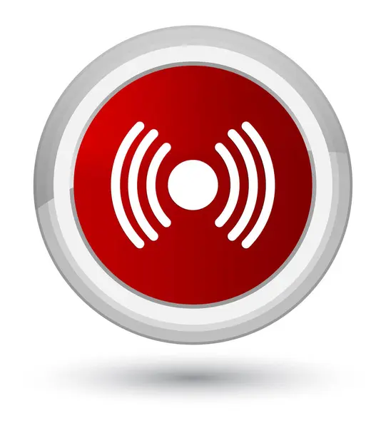 Network signal icon prime red round button — Stock Photo, Image