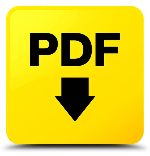 Čtvercové tlačítko PDF Stáhnout ikona žlutá — Stock fotografie