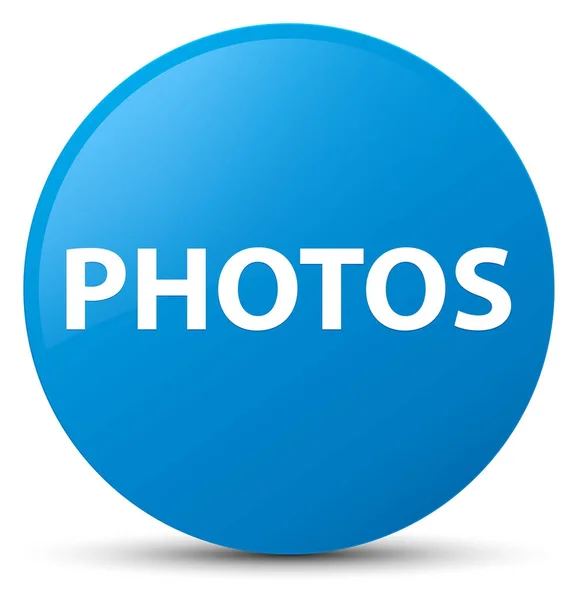 Foto's cyaan blauw ronde knop — Stockfoto