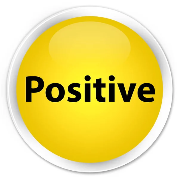 Bouton rond jaune premium positif — Photo