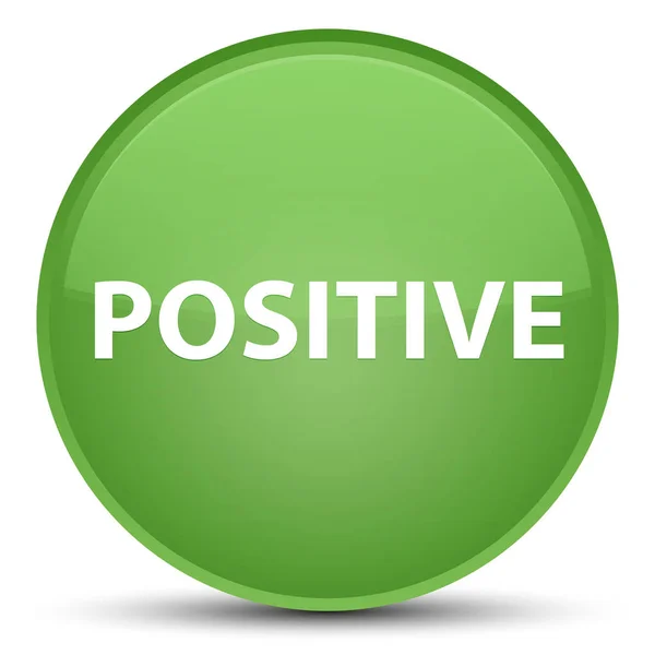 Botão redondo verde suave especial positivo — Fotografia de Stock