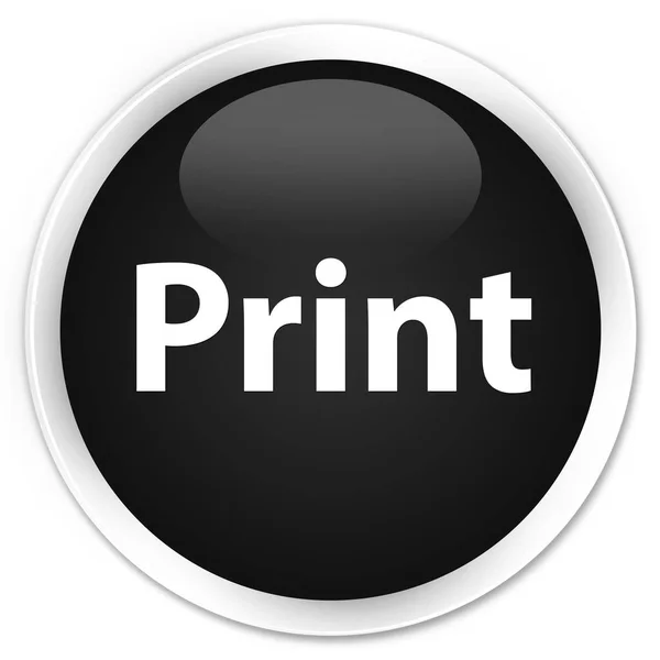 Черная круглая кнопка печати — стоковое фото