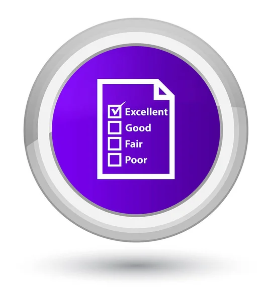 Questionnaire icon prime purple round button — Stock Photo, Image